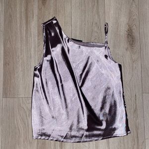 Asymmetrical satin top